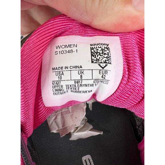 Saucony Hurricane Size 10 ISO 3 S10348-1 Grey Pink Black Women's Running Shoes - Picture 13 of 14